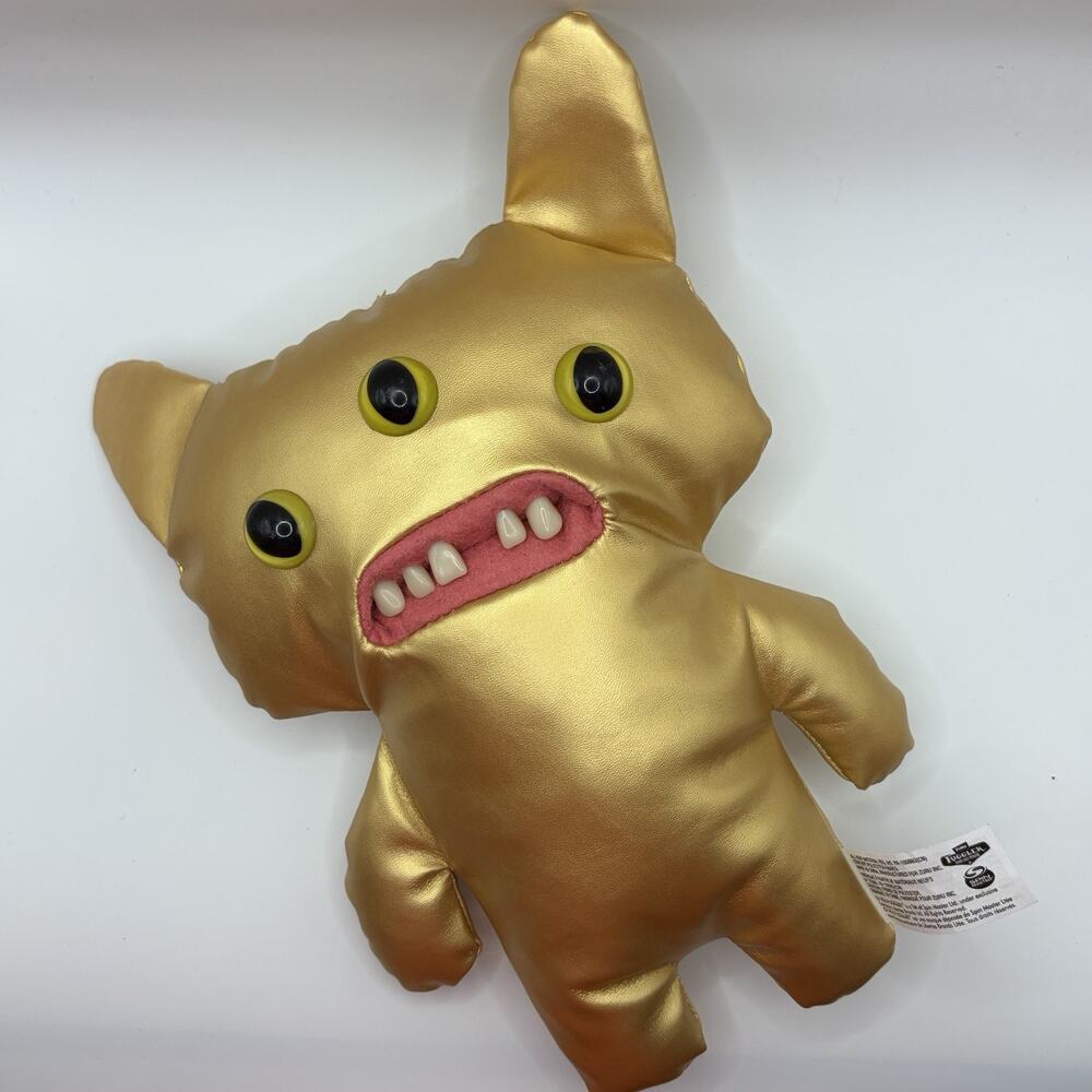 Fuggler Gold Fuggs Reeko Funny Ugly Monsters 9" Zuru Golden 3 Eyes‎ Plush Toy